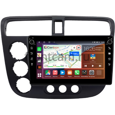 Honda Civic 7 (2000-2006) (с климат-контролем, левый руль) Canbox H-Line 7803-9-0174 Android 10 (4G-SIM, 4/64, DSP, IPS) С крутилками