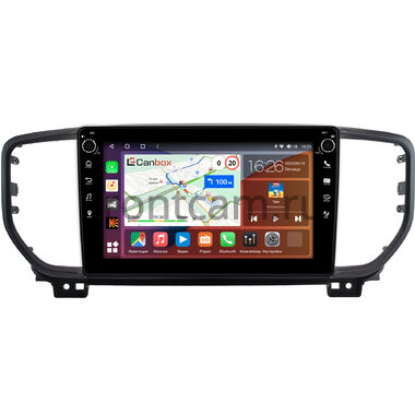 Kia Sportage 4 2018-2022 Canbox H-Line 7803-9-0639 на Android 10 (4G-SIM, 4/64, DSP, IPS) С крутилками (для авто без камеры, черная)