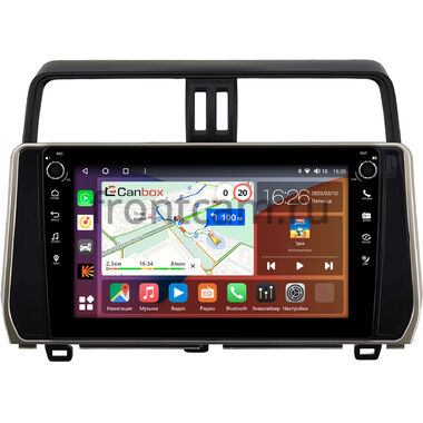 Toyota Land Cruiser Prado 150 2017-2024 (бронзовая) Canbox H-Line 7806-10-0307 на Android 10 (4G-SIM, 4/32, DSP, QLed) С крутилками (для авто без 4 камер)