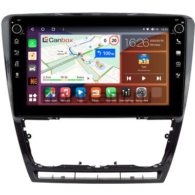 Skoda Octavia A5 2004-2013 (черная, глянцевая) Canbox H-Line 7807-10-0229 на Android 10 (4G-SIM, 4/64, DSP, QLed) С крутилками