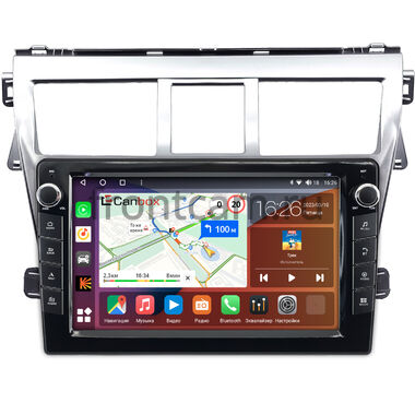 Toyota Belta, Vios, Yaris sedan (2005-2012) (серебренная) Canbox H-Line 7822-9-1656 на Android 10 (4G-SIM, 4/32, DSP, IPS) С крутилками