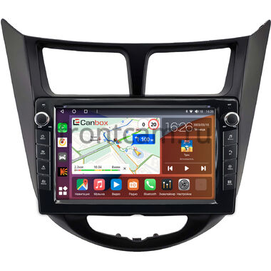 Hyundai Solaris, Accent 4 2010-2019 (черная, матовая) Canbox H-Line 7822-9-2093 на Android 10 (4G-SIM, 4/32, DSP, IPS) С крутилками