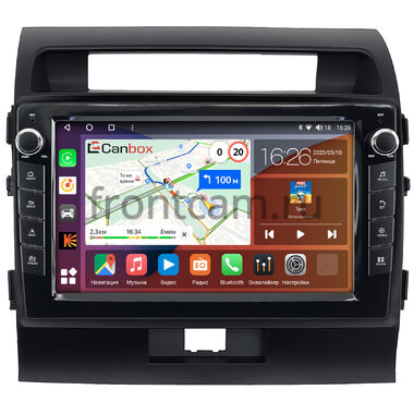 Toyota Land Cruiser 200 2007-2015 (для авто без NAVI, черная матовая) Canbox H-Line 7826-10-010-1 на Android 10 (4G-SIM, 4/32, DSP, QLed) С крутилками