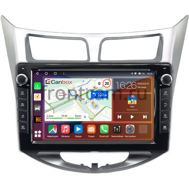 Hyundai Solaris, Accent 4 2010-2019 Canbox H-Line 7826-10-0453 на Android 10 (4G-SIM, 4/32, DSP, QLed) С крутилками