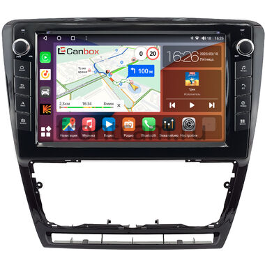 Skoda Octavia A5 2004-2013 (черная, глянцевая) Canbox H-Line 7827-10-0229 на Android 10 (4G-SIM, 4/64, DSP, QLed) С крутилками