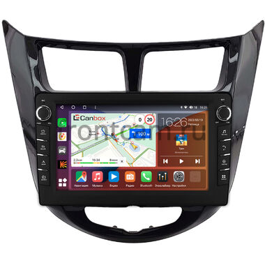 Hyundai Solaris, Accent 4 2010-2019 (черная, глянцевая) Canbox H-Line 7832-9-0093 на Android 10 (4G-SIM, 4/32, DSP, IPS) С крутилками