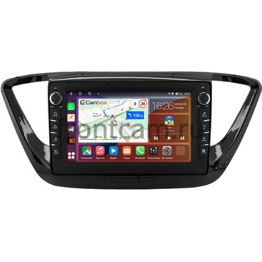 Hyundai Solaris 2 2017-2020 (черная, глянцевая) Canbox H-Line 7832-9-0157 на Android 10 (4G-SIM, 4/32, DSP, IPS) С крутилками