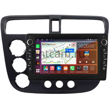 Honda Civic 7 (2000-2006) (с климат-контролем, левый руль) Canbox H-Line 7833-9-0174 Android 10 (4G-SIM, 4/64, DSP, IPS) С крутилками