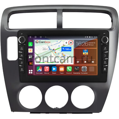 Honda Civic 7 2000-2006 (для авто с кондицыонером, левый руль, серая) Canbox H-Line 7834-9-1483 на Android 10 (4G-SIM, 6/128, DSP, IPS) С крутилками
