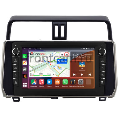 Toyota Land Cruiser Prado 150 2017-2024 (серебренная) Canbox H-Line 7836-1038 на Android 10 (4G-SIM, 4/32, DSP, QLed) С крутилками (для авто без 4 камер)