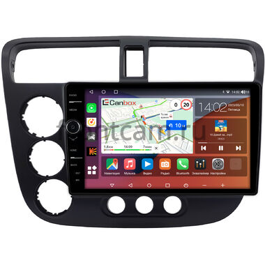 Honda Civic 7 (2000-2006) (с климат-контролем, левый руль) Canbox H-Line 7842-9-0174 Android 10 (4G-SIM, 4/32, DSP, QLed)