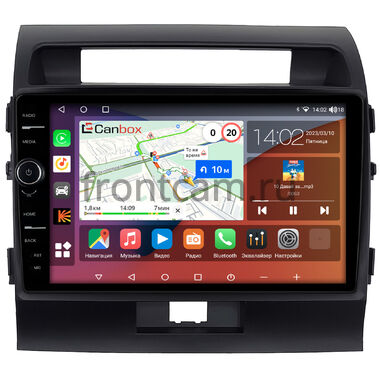 Toyota Land Cruiser 200 2007-2015 (для авто без NAVI, черная матовая) Canbox H-Line 7852-10-010-1 на Android 10 (4G-SIM, 4/32, DSP, QLed)