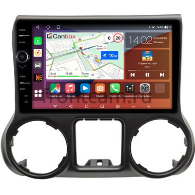 Jeep Wrangler 3 (JK) 2014-2018 Canbox H-Line 7855-10-0010 на Android 10 (4G-SIM, 8/256, DSP, QLed)