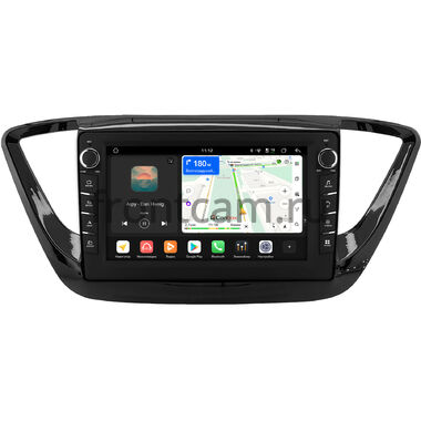 Hyundai Solaris 2 2017-2024 (черная, глянцевая) Canbox H-Line 8833-9-0157 на Android 14 (4G-SIM, 4/64, DSP, IPS) С крутилками
