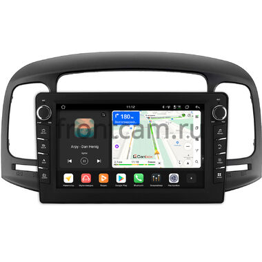 Hyundai Verna 2005-2010 (черная) Canbox H-Line 8833-9-1411 Android 14 (4G-SIM, 4/64, DSP, IPS) С крутилками