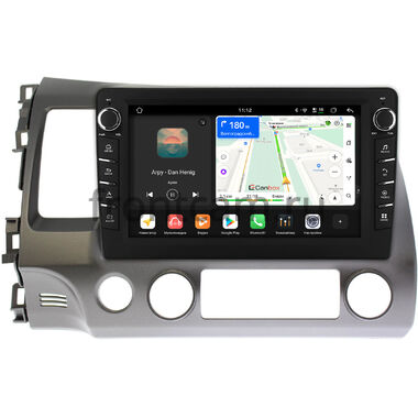 Honda Civic 8 4D 2005-2012 (левый руль, седан) Canbox H-Line 8839-10-063 на Android 14 (4G-SIM, 8/128, DSP, QLed) С крутилками