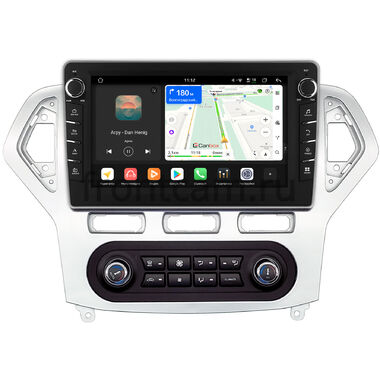 Ford Mondeo 4 2006-2010 (серебро, Тип 1) Canbox H-Line 8837-1016 встроенный климат на Android 14 (4G-SIM, 4/64, DSP, QLed) С крутилками