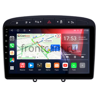 Peugeot 308, 408, RCZ 2007-2022 (черная) Canbox L-Line 4296-9-0705 на Android 10 (4G-SIM, 6/128, TS18, DSP, QLed)