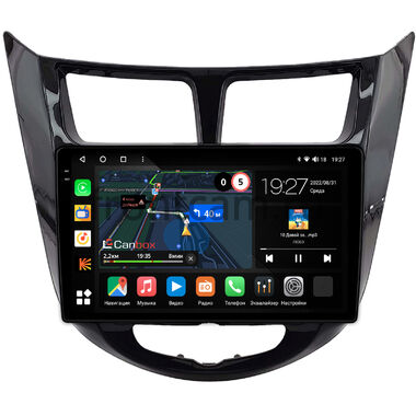 Hyundai Solaris, Accent 4 2010-2019 (черная, глянцевая) Canbox M-Line 2K 4177-9-0093 на Android 10 (4G-SIM, 2/32, DSP, QLed)