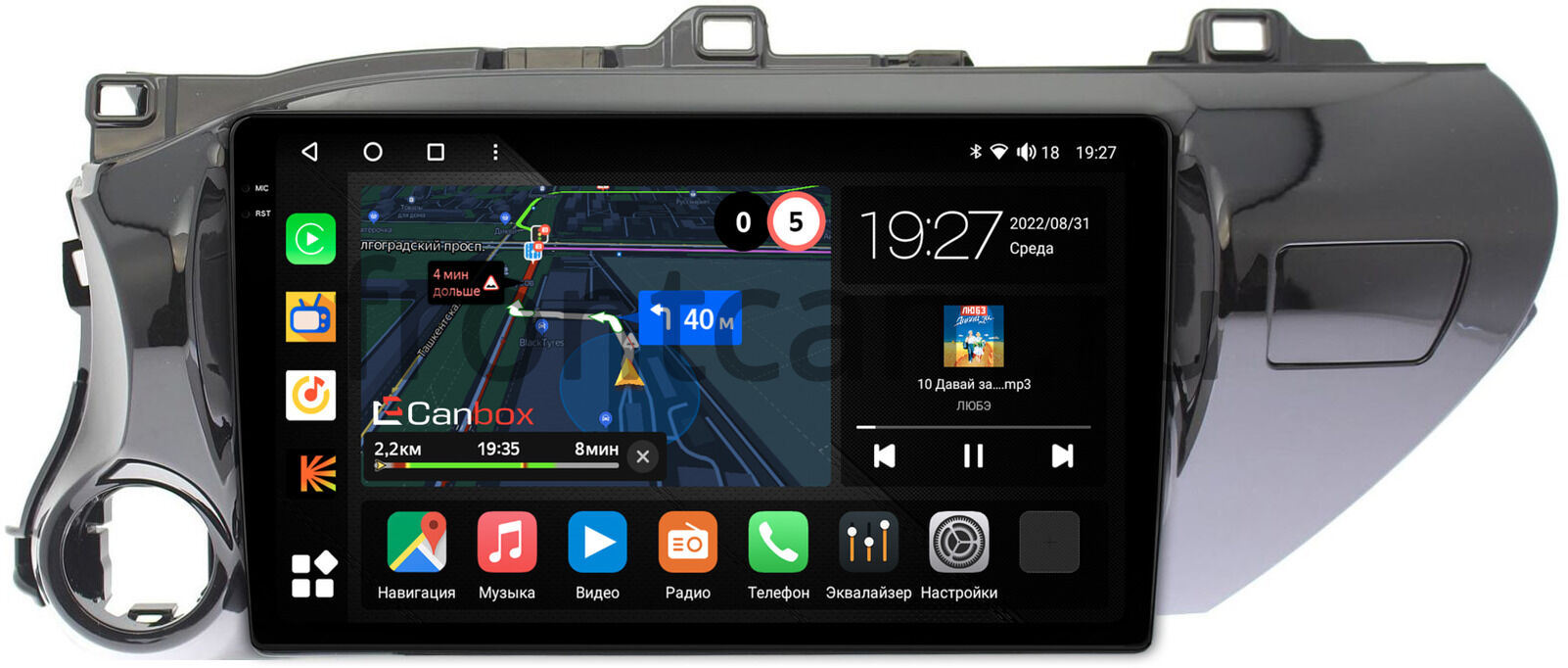 Штатная магнитола Toyota Hilux 8 (2015-2022) (руль слева) Canbox M-Line 2K  4178-1071 на Android 10 (4G-SIM, 4/64, DSP, QLed) (для авто без магнитолы)  Купить в городе Москва