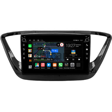 Hyundai Solaris 2 2017-2020 (черная, глянцевая) Canbox M-Line 7801-9-0157 на Android 10 (4G-SIM, 2/32, DSP, IPS) С крутилками