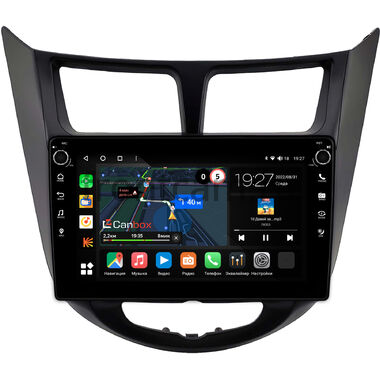 Hyundai Solaris, Accent 4 2010-2019 (черная, матовая) Canbox M-Line 7801-9-2093 на Android 10 (4G-SIM, 2/32, DSP, IPS) С крутилками