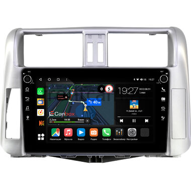 Toyota Land Cruiser Prado 150 2009-2013 (серебристая, для авто с усилителем) Canbox M-Line 7801-9003 на Android 10 (4G-SIM, 2/32, DSP, IPS) С крутилками