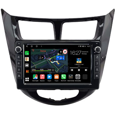 Hyundai Solaris, Accent 4 2010-2019 (черная, глянцевая) Canbox M-Line 7821-9-0093 на Android 10 (4G-SIM, 2/32, DSP, IPS) С крутилками