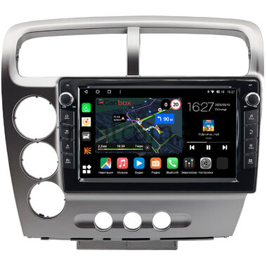 Honda Civic 7 2000-2006 (для авто с климат-контролем, левый руль, серебряная) Canbox M-Line 7821-9-1479 на Android 10 (4G-SIM, 2/32, DSP, IPS) С крутилками