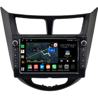 Hyundai Solaris, Accent 4 2010-2019 (черная, матовая) Canbox M-Line 7821-9-2093 на Android 10 (4G-SIM, 2/32, DSP, IPS) С крутилками