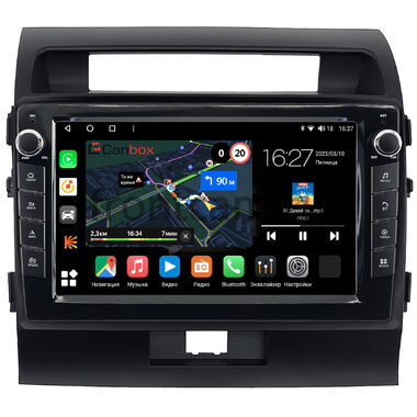 Toyota Land Cruiser 200 2007-2015 (для авто без NAVI, черная матовая) Canbox M-Line 7825-10-010-1 на Android 10 (4G-SIM, 2/32, DSP, QLed) С крутилками