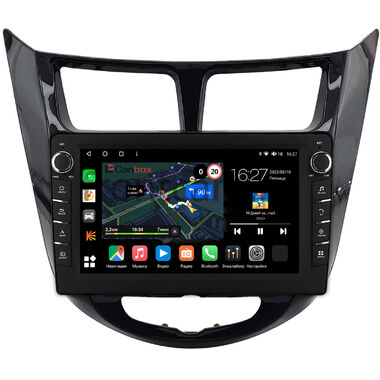 Hyundai Solaris, Accent 4 2010-2019 (черная, глянцевая) Canbox M-Line 7831-9-0093 на Android 10 (4G-SIM, 2/32, DSP, IPS) С крутилками