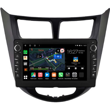 Hyundai Solaris, Accent 4 2010-2019 (черная, матовая) Canbox M-Line 7831-9-2093 на Android 10 (4G-SIM, 2/32, DSP, IPS) С крутилками