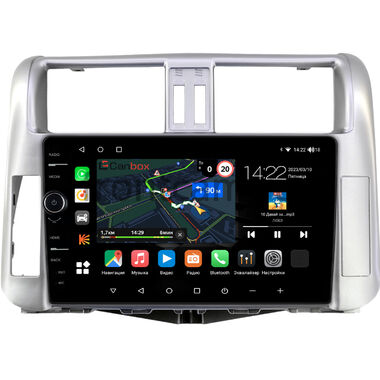 Toyota Land Cruiser Prado 150 2009-2013 (серебристая, для авто с усилителем) Canbox M-Line 7840-9003 на Android 10 (4G-SIM, 2/32, DSP, QLed)