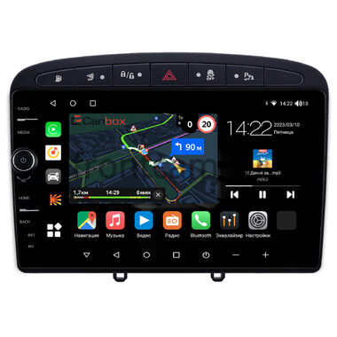 Peugeot 308, 408, RCZ (2007-2022) (черная) Canbox M-Line 7841-9-0705 на Android 10 (4G-SIM, 4/64, DSP, QLed)