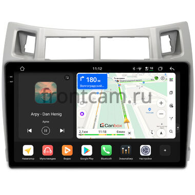 Toyota Vitz 2 (XP90), Yaris 2 2005-2012 (серебренная) Canbox PRO-Line 2K 4250-9-100 на Android 13 (4G-SIM, 6/128, DSP, QLed)