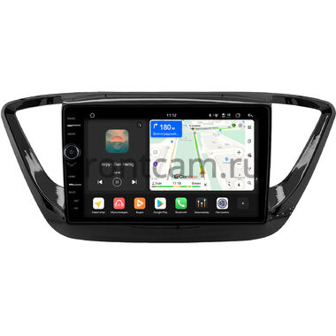 Hyundai Solaris 2 2017-2024 (черная, глянцевая) Canbox H-Line 8845-9-0157 на Android 14 (4G-SIM, 8/128, DSP, QLed)