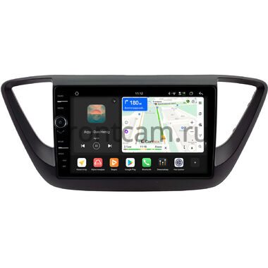 Hyundai Solaris 2 2017-2024 (черная, матовая) Canbox PRO-Line 7875-9-0234 Android 13 (4G-SIM, 8/256, DSP, QLed)