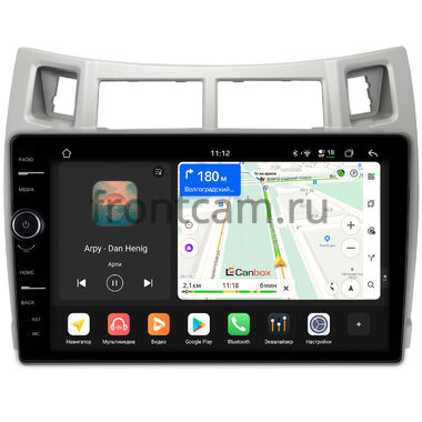 Toyota Vitz 2 (XP90), Yaris 2 2005-2012 (серебряная) Canbox PRO-Line 7876-9-100 на Android 13 (4G-SIM, 12/256, DSP, QLed)