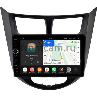 Hyundai Solaris, Accent 4 2010-2019 (черная, матовая) Canbox H-Line 8845-9-2093 на Android 14 (4G-SIM, 8/128, DSP, QLed)