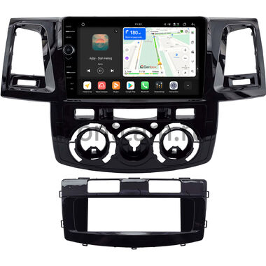 Toyota Fortuner, Hilux 7 2004-2015 (черная, глянцевая) Canbox PRO-Line 7875-9-2212 на Android 13 (4G-SIM, 8/256, DSP, QLed)