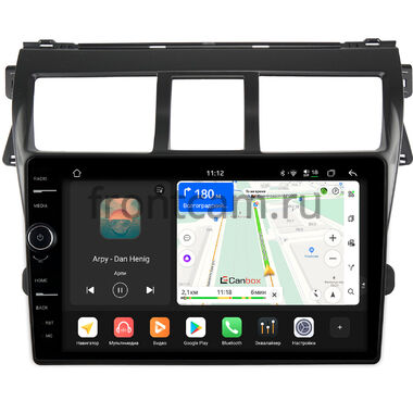 Toyota Belta, Vios, Yaris sedan 2005-2012 (черная, матовая) Canbox PRO-Line 7876-9-402 на Android 13 (4G-SIM, 12/256, DSP, QLed)