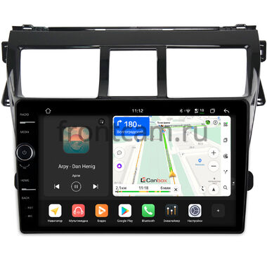 Toyota Belta, Vios, Yaris sedan 2005-2012 (черная, глянцевая) Canbox PRO-Line 7874-9-403 на Android 13 (4G-SIM, 6/128, DSP, QLed)