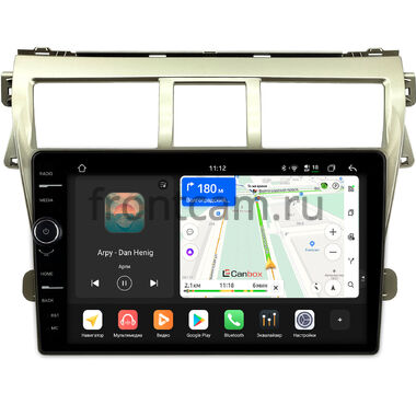Toyota Belta, Vios, Yaris sedan 2005-2012 (золотая) Canbox PRO-Line 7876-9068 на Android 13 (4G-SIM, 12/256, DSP, QLed)