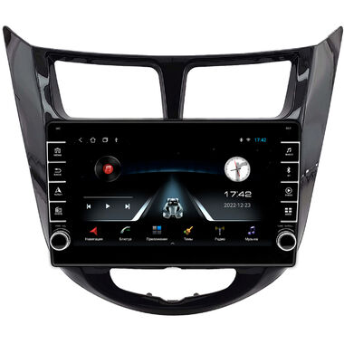 Hyundai Solaris, Accent 4 2010-2019 (черная, глянцевая) OEM BGT9-0093 2/32 на Android 10