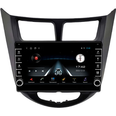 Hyundai Solaris, Accent 4 2010-2019 (черная, матовая) OEM BGT9-2093 2/32 на Android 10