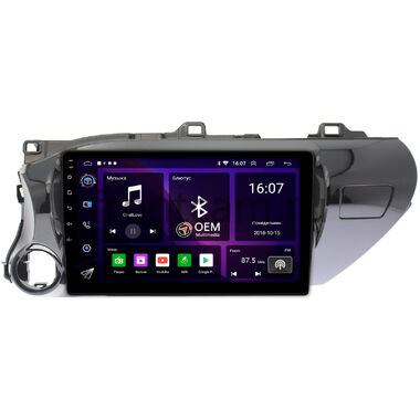 Toyota Hilux 8 2015-2024 (руль слева) OEM RK10-1056 на Android 10 IPS (для любой комплектации)