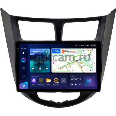 Hyundai Solaris, Accent 4 2010-2019 (черная, матовая) Teyes CC3 2K 360 6/128 9.5 дюймов RM-9-2093 на Android 10 (4G-SIM, DSP, QLed)