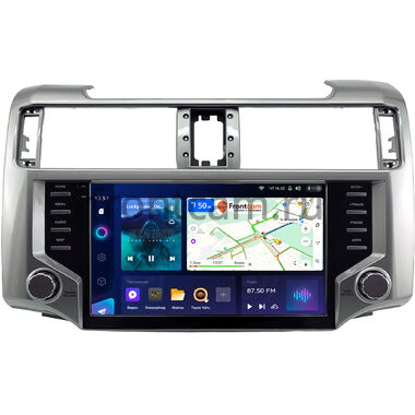 Toyota 4Runner 5 2013-2024 (серебряная, глянцевая) Teyes CC3 2K 360 6/128 9.5 дюймов RM-9-2230 на Android 10 (4G-SIM, DSP, QLed)