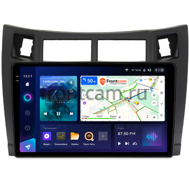 Toyota Vitz 2 (XP90), Yaris 2 2005-2012 (черная, матовая) Teyes CC3 2K 4/64 9.5 дюймов RM-9122 на Android 10 (4G-SIM, DSP, QLed)